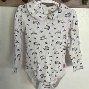 Kids White Printed One Piece